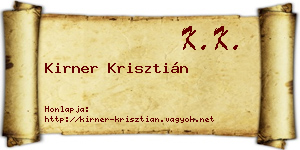 Kirner Krisztián névjegykártya